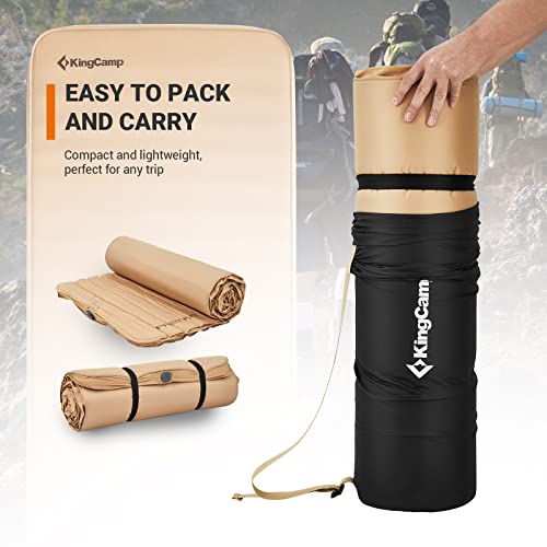 Double Self Inflating Sleeping Pad, Camping Foam Air Mattress, 79.1'' x 50.3'' x 3.0, Grey H356084
