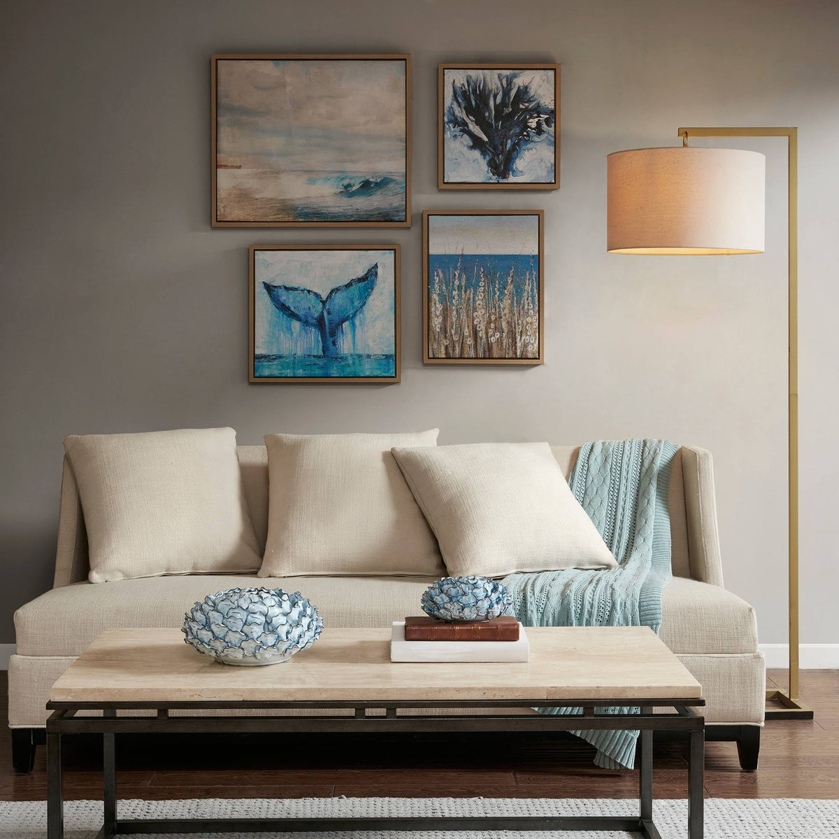 Blue Framed Canvas 4pc Set T289