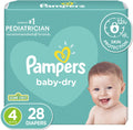 Size 4 Baby Dry Diapers, 28 Count R484095