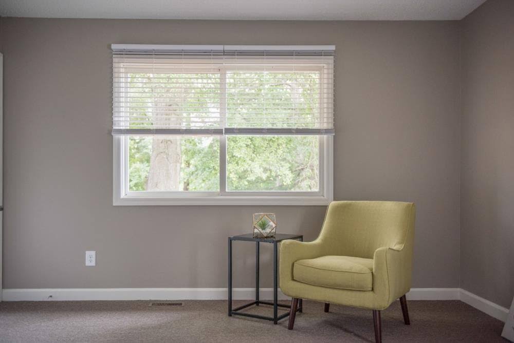 Cordless Soft White Faux Wood Room Darkening Blinds C206092