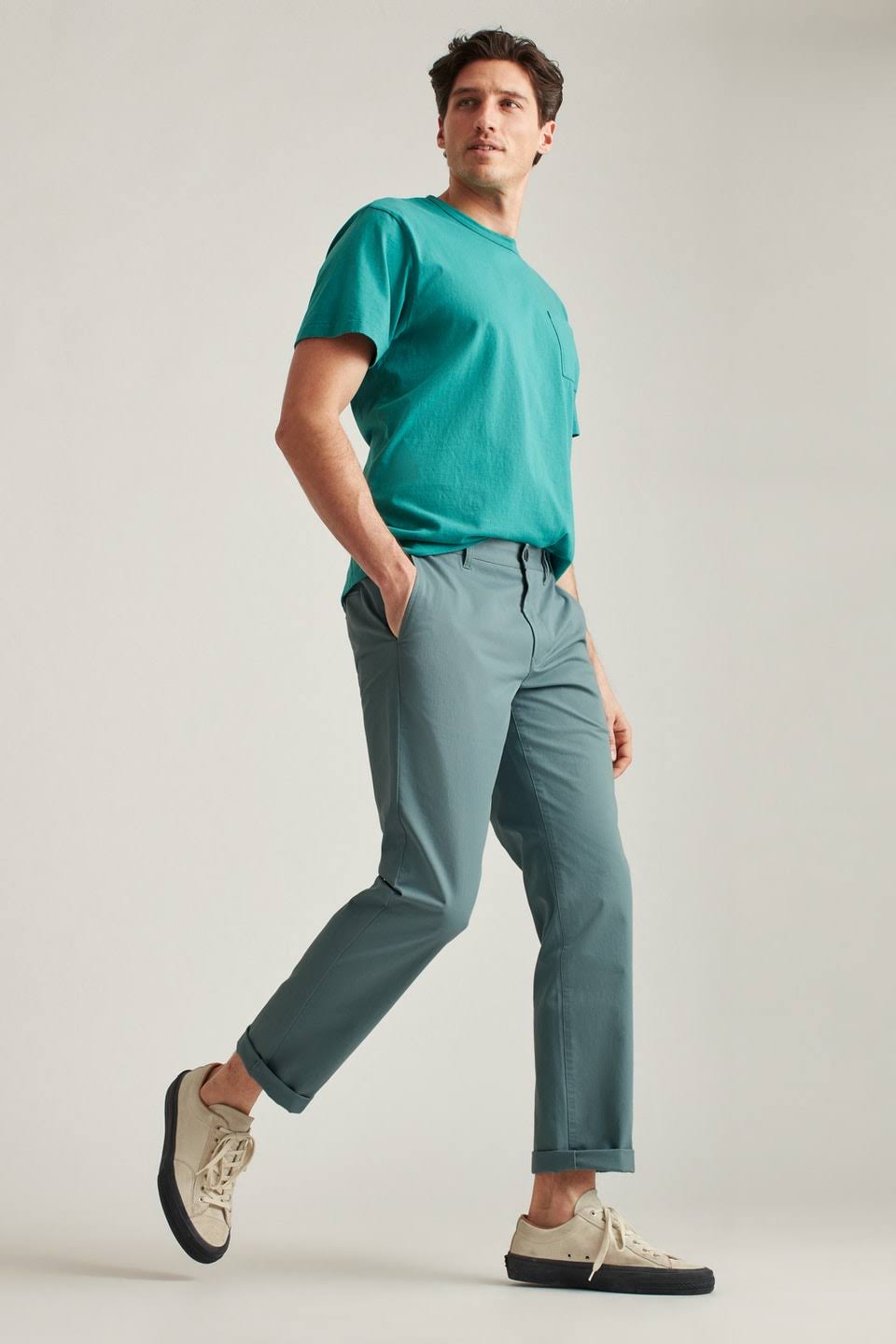Stretch Washed Chinos Straight Fit Sea Grey 44 x 28 F80058