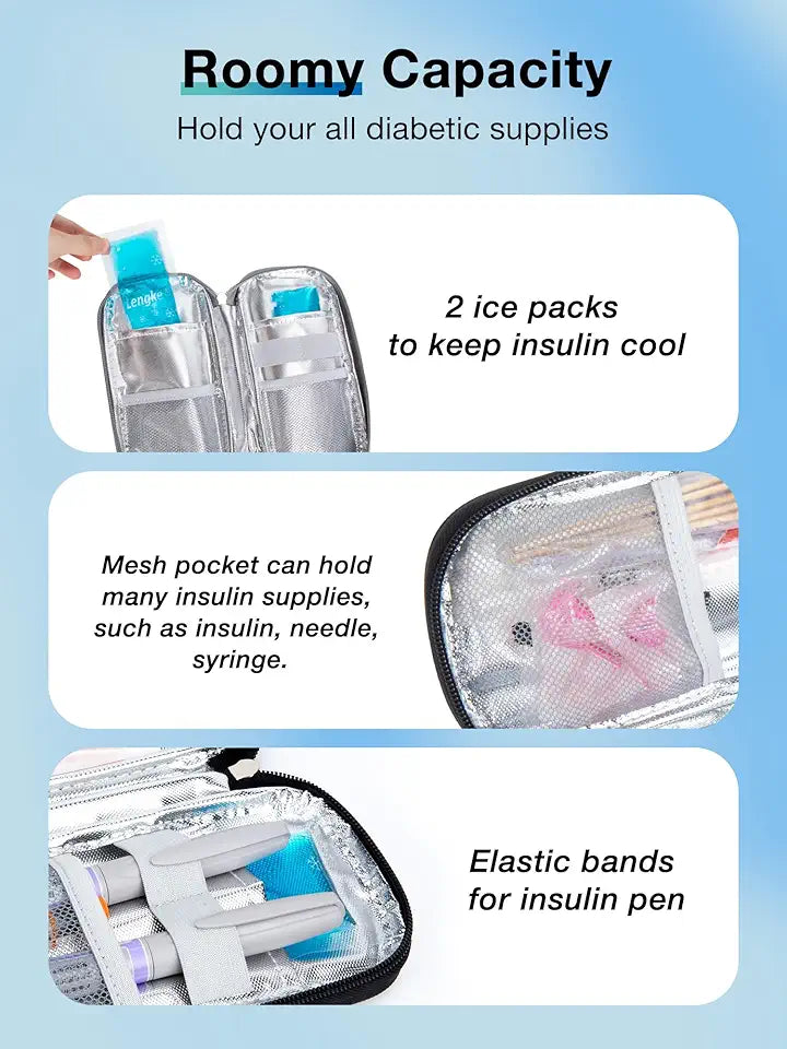 Insulin Cooler Travel Case and 4 Gel Ice Packs J323