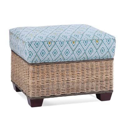White Performance Fabric Square Ottoman J443