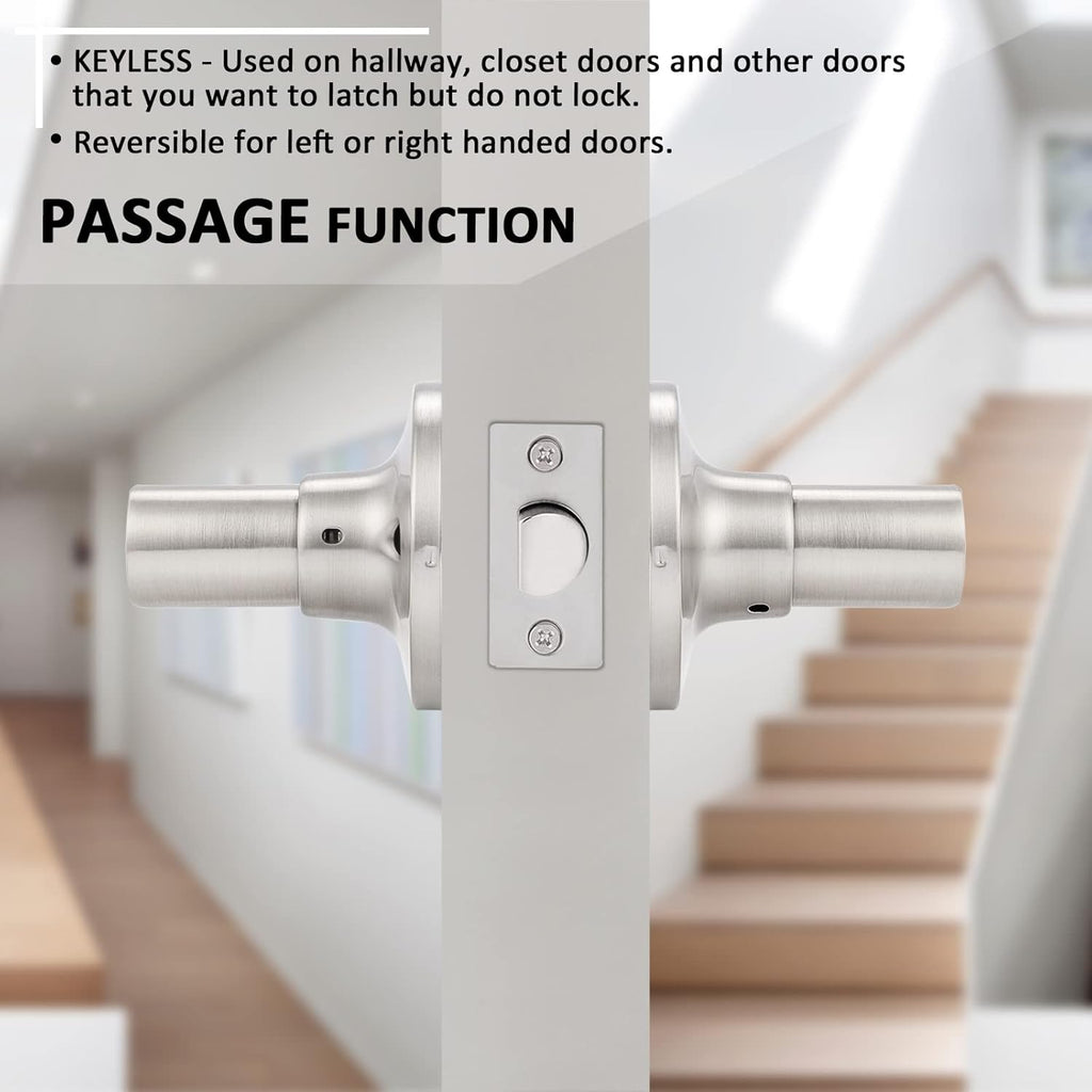 5 Pack Brushed Nickel Passage Door Levers Interior Door Handles I96870