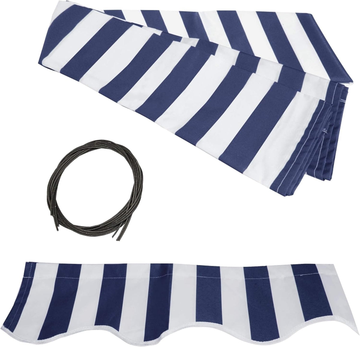 20x10 Feet Polyester Patio Awning Fabric Replacement Blue/White Stripes E605