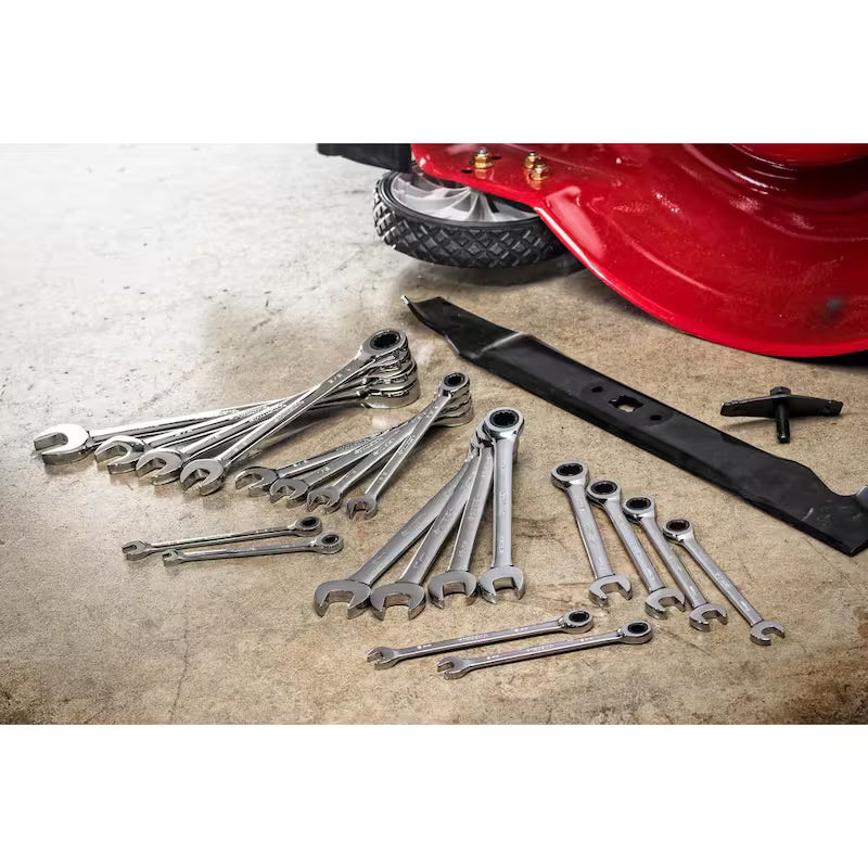 20-Piece SAE/MM Ratcheting Combination Wrench Set I437659