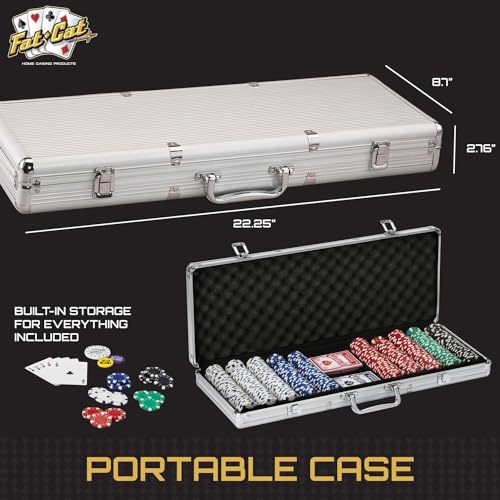 500 Striped Dice Claytec Poker Chip Set with Aluminum Case B188881