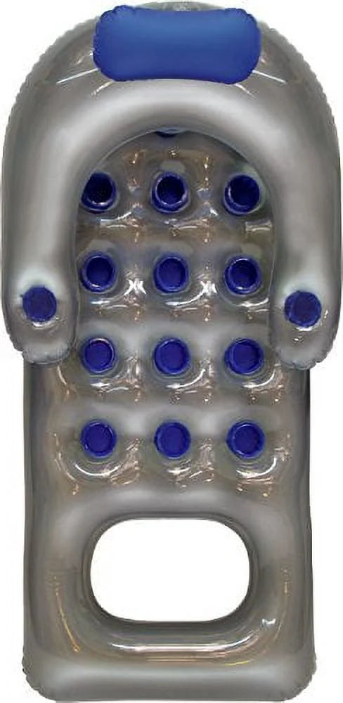 Inflatable Blue and Silver Swimming Pool Lounger K6880
