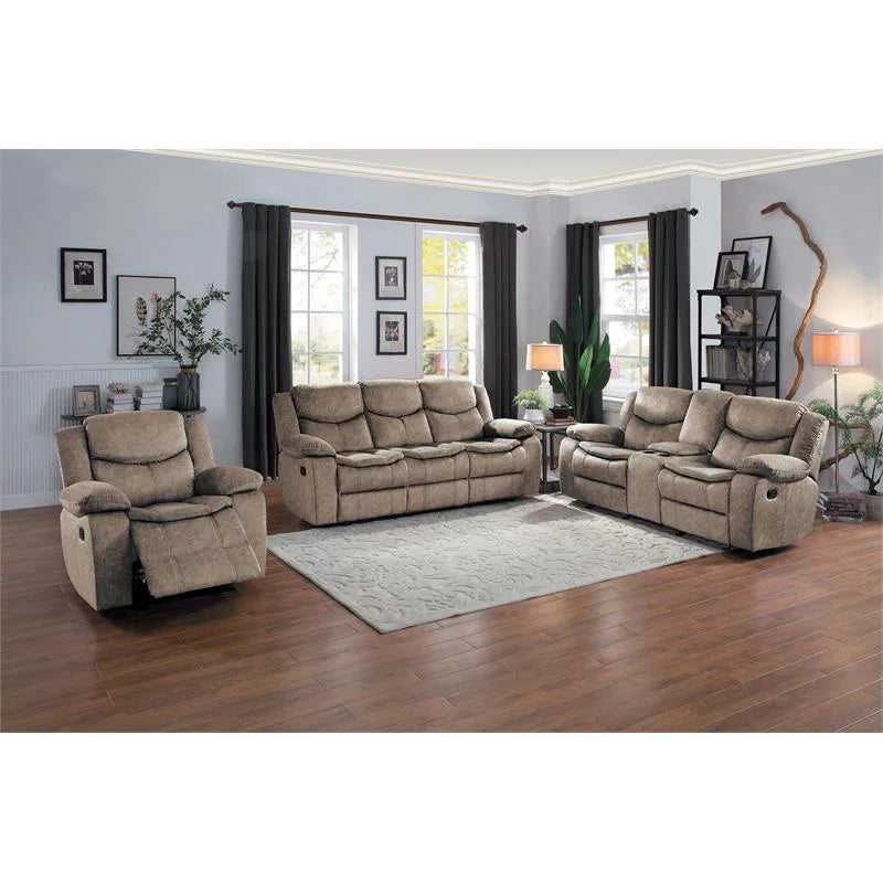 Brown Microfiber Reclining Loveseat U82001