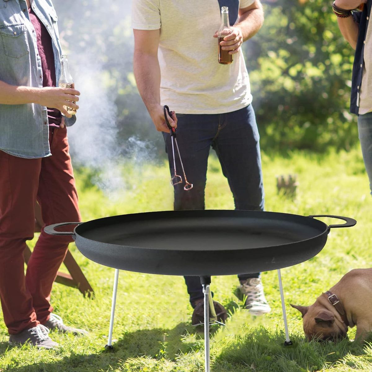 17.5 Pre-seasoned Campfire Griddle with Removable Legs O826074