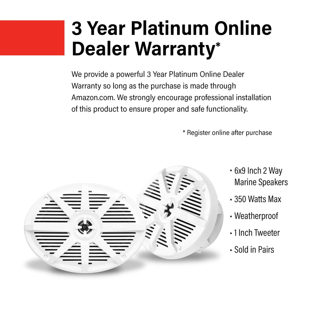 6 x 9 Inch Marine Stereo Speakers E48445