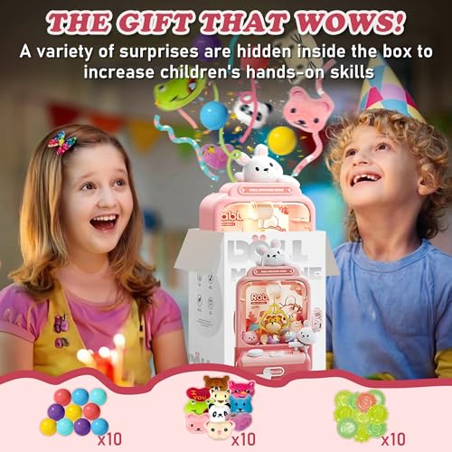 Mini Claw Machine with Music and 10 Plush Toys Q955722