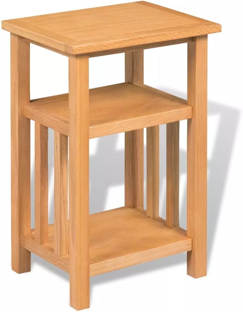 Oak Wood End Table with Magazine Shelf W431303