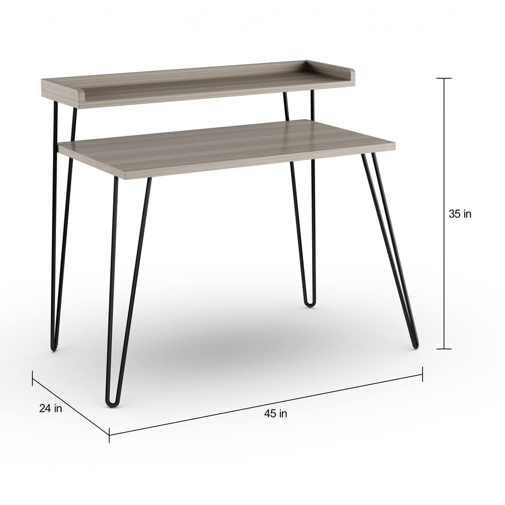 Sonoma Oak Gunmetal Grey Desk with Riser S16440