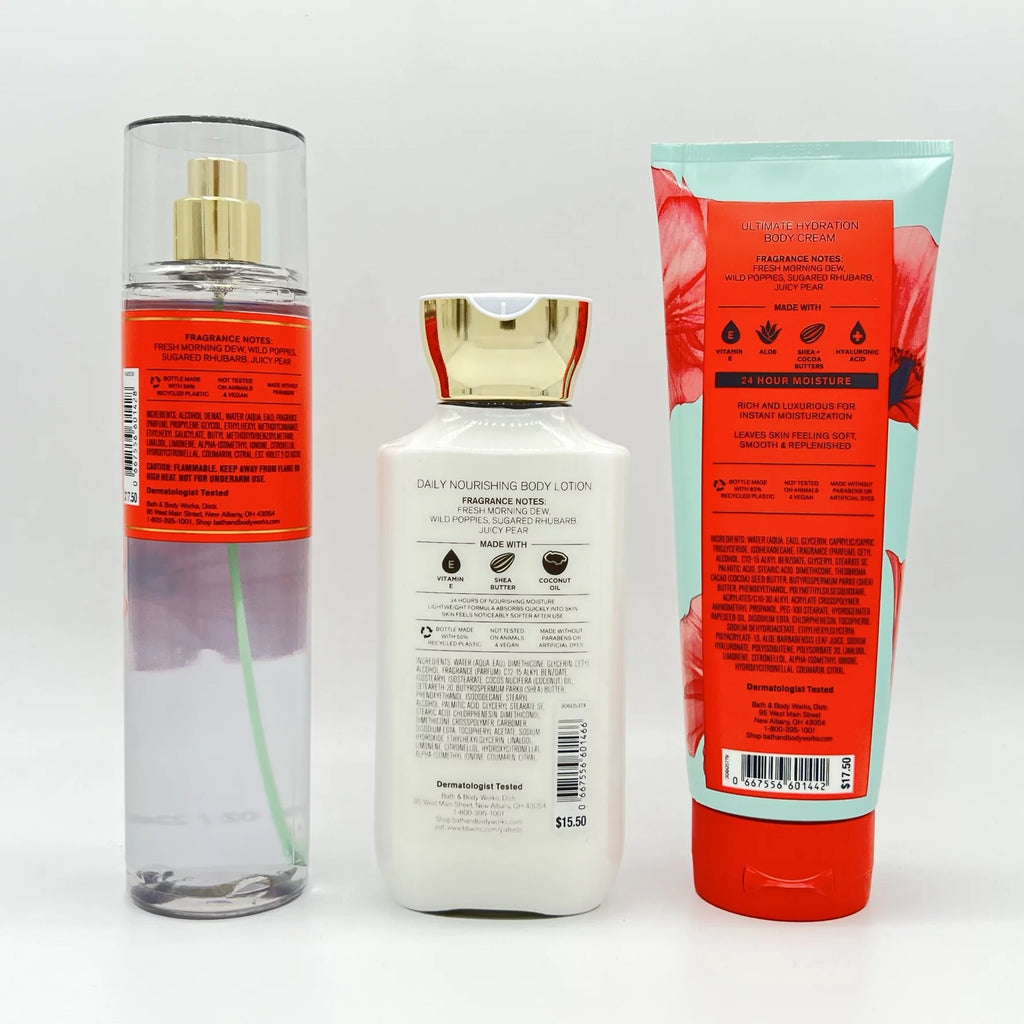 Poppy Fine Fragrance Mist, Body Lotion and Body Cream 3-Piece Bundle G930