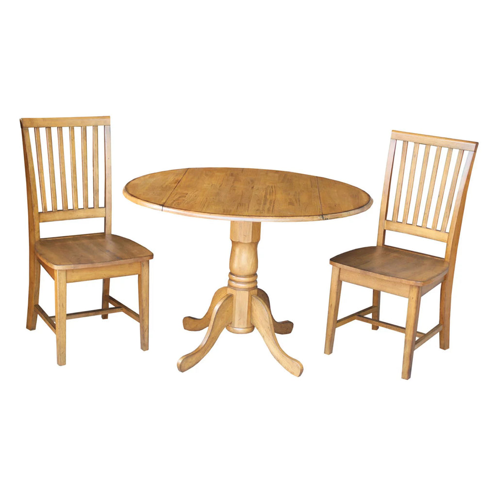 42" Dual Drop Leaf Table and 2 Chairs 3 Piece Set C969739