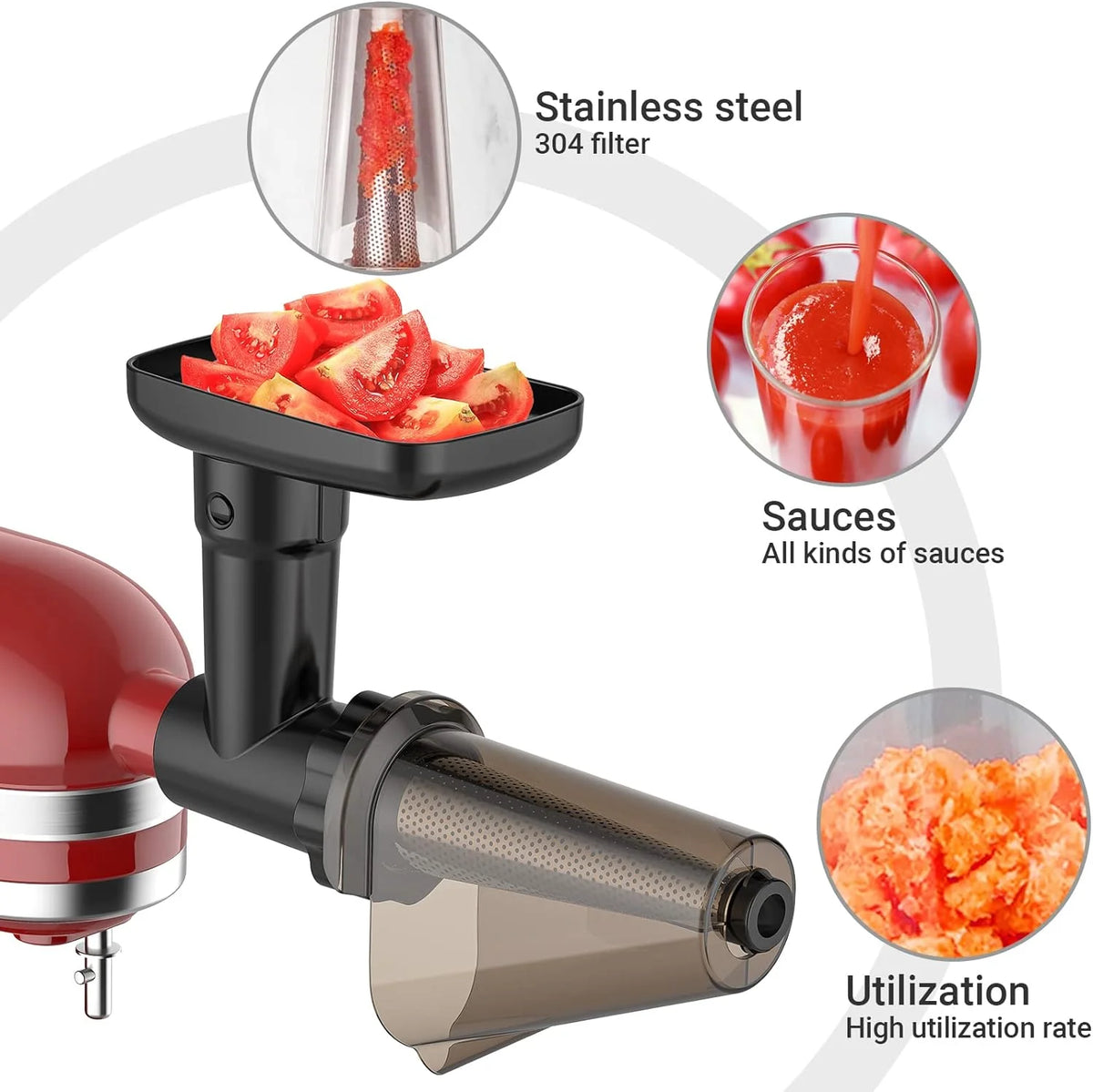 Juicer Attachment with Meat Grinder Accessories Set for Stand Mixer B268