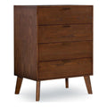 Walnut Four Drawer Wood Chest J206