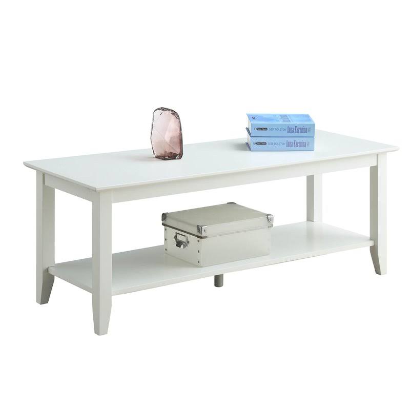 White Coffee Table with Shelf Z180701