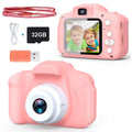 Kids Selfie Camera 1080HD 20MP Digital Camera with 32GB SD Card, Pink G9491