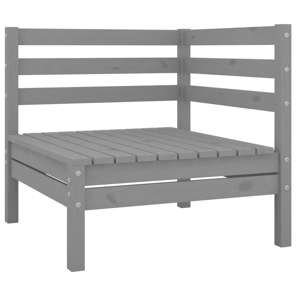 Gray 2-Seater Solid Wood Pine Patio Sofa D13775