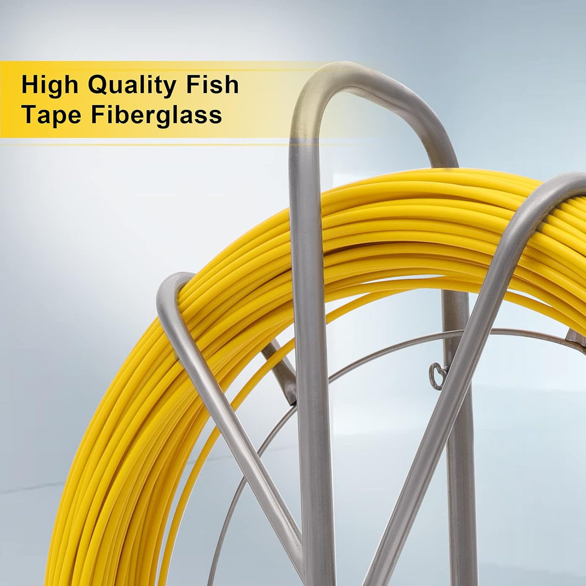 Fiberglass Fish Tape Reel Duct Rodder with Cage and Wheel Stand Z565831