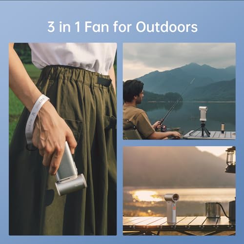 Portable Handheld Turbo Fan 100 Speeds 9000mAh Grey U2236
