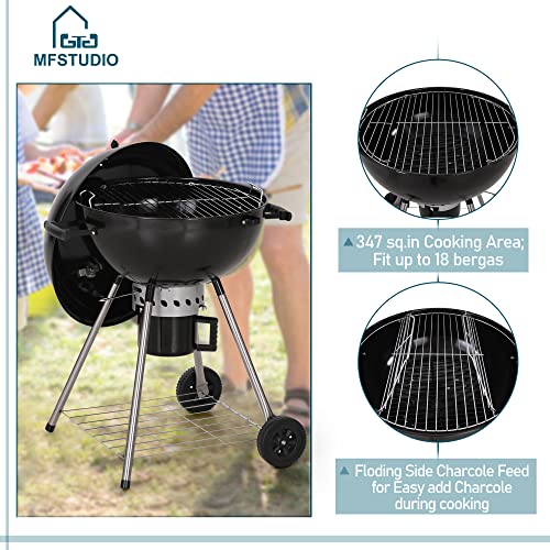 Black Porcelain-Enameled Charcoal Grill F175978