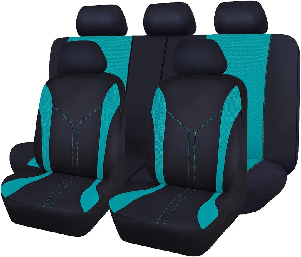 Black Pink Polyester Car Seat Covers N343174