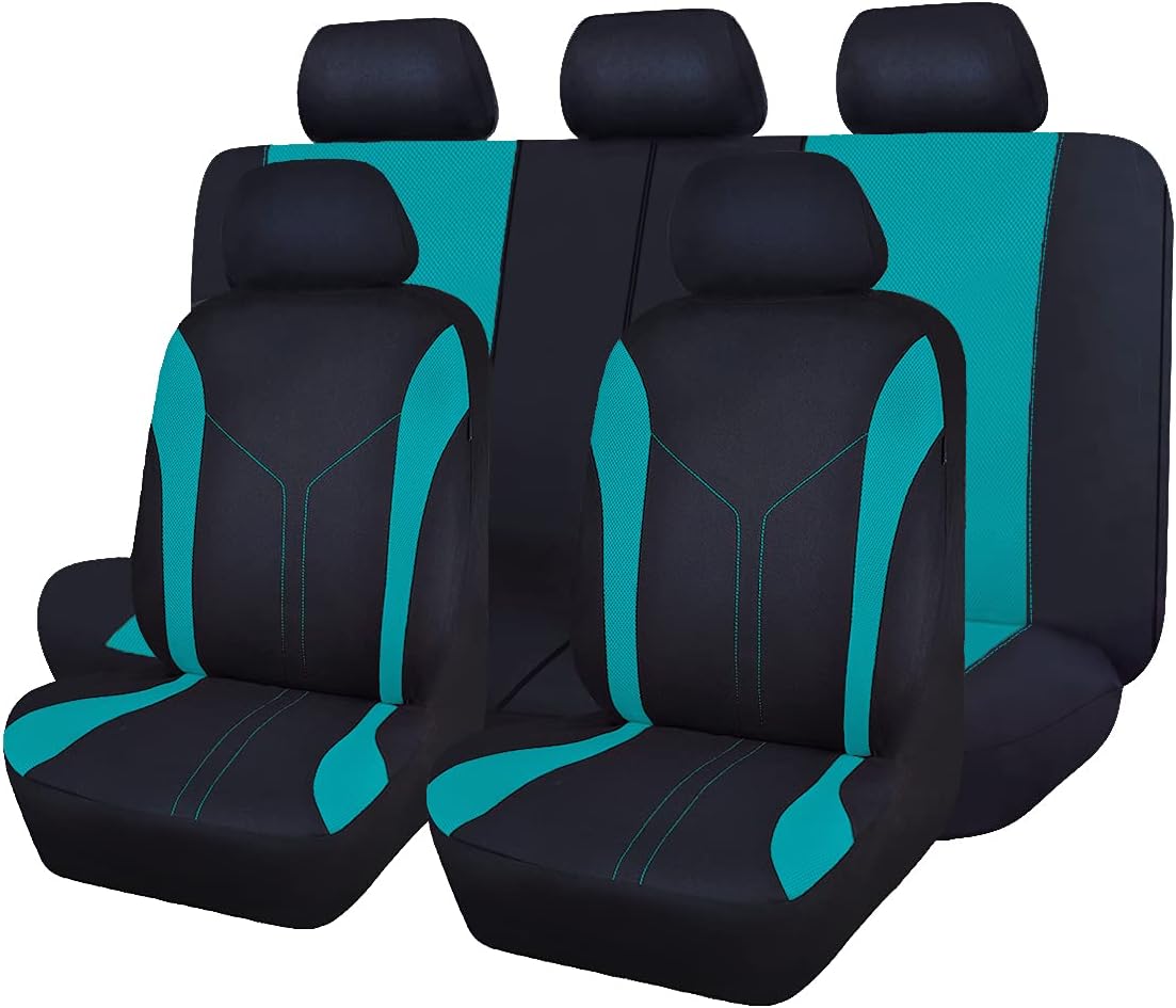 Black Pink Polyester Car Seat Covers N343174