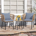 3-Piece Wicker Bistro Set with 2 Chairs and Coffee Table V6303