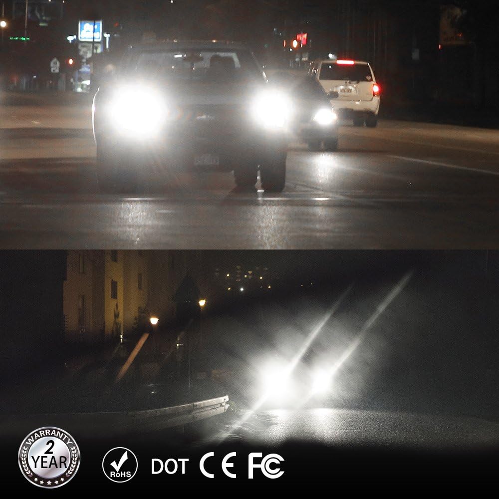 9006 LED Headlight Bulb 100W 6000K Low Beams Fog Lights Pack of 2 N132