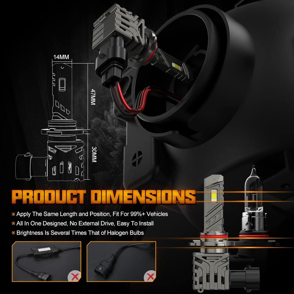 HB4 20000LM 110W 6000K LED Headlight Bulbs Pack of 2 T8882