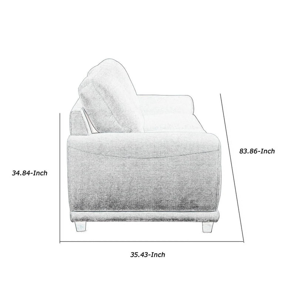 Light Blue Fabric Upholstered Wooden Sofa O879