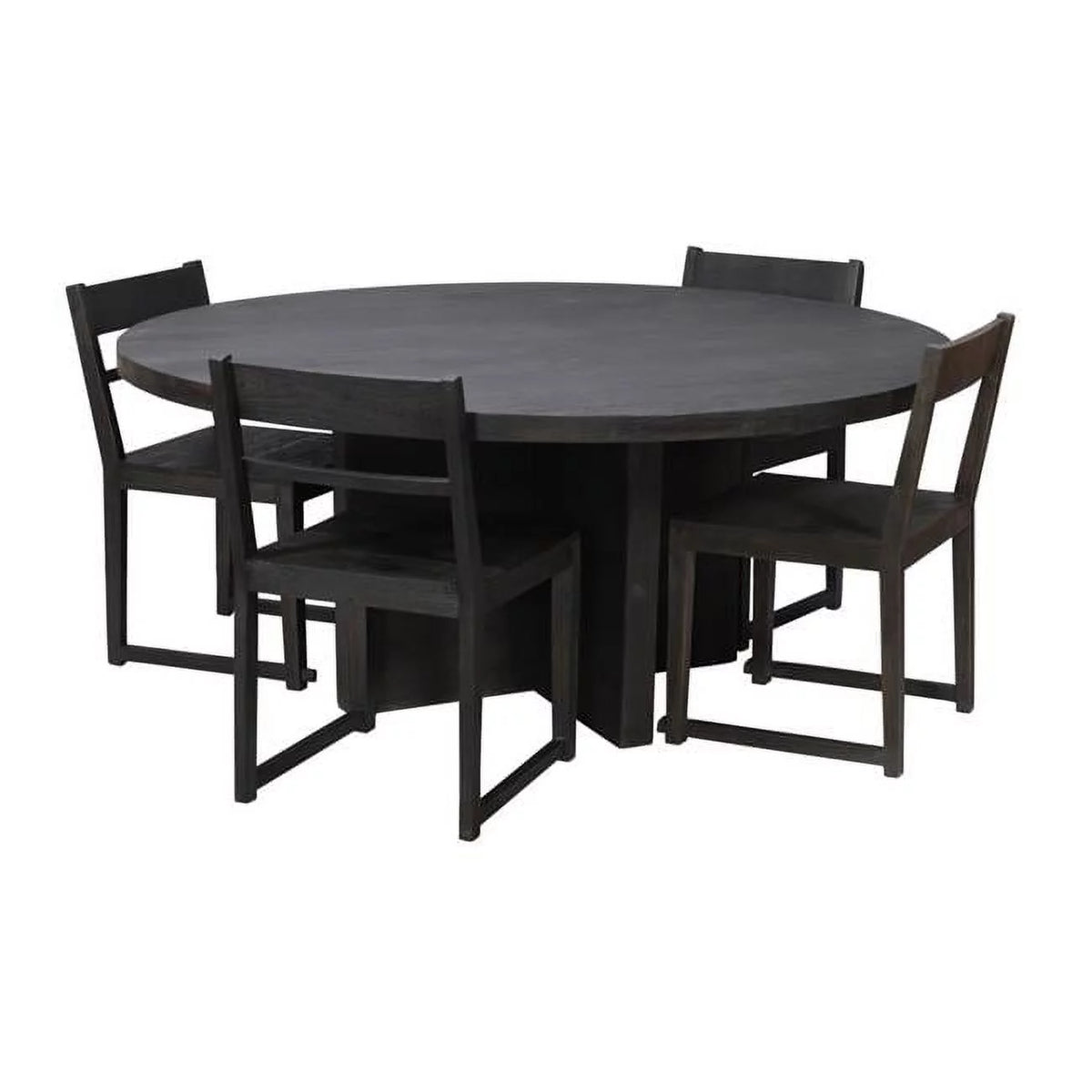 60 in. Rounded Solid Wood Dining Table E22877