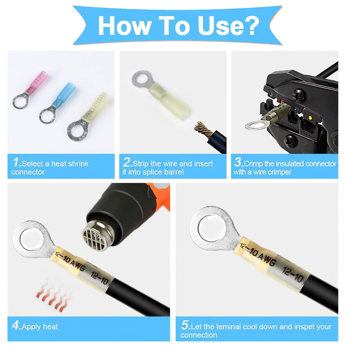 800 Pcs Waterproof Wire Crimp Connectors Kit V847448