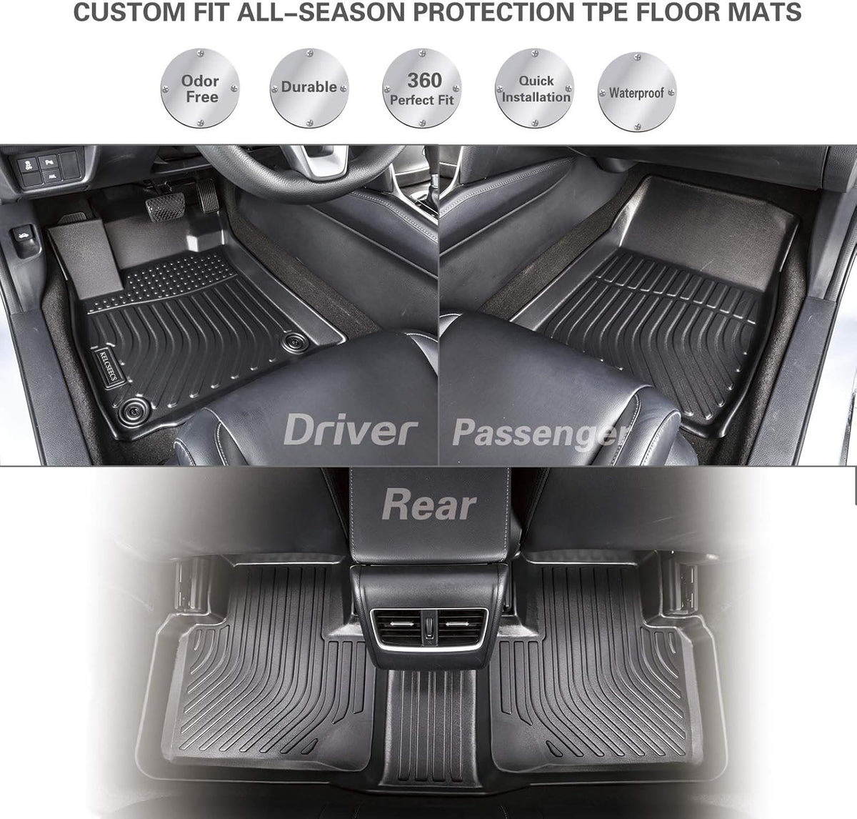 Car Floor Mats Waterproof Non-Slip Two Row G148133