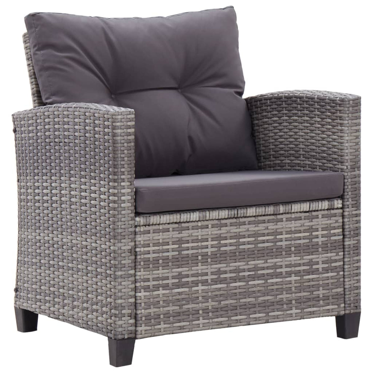 6 Piece Patio Sofa Set with Cushions Dark Gray Poly Rattan Steel Frame K963
