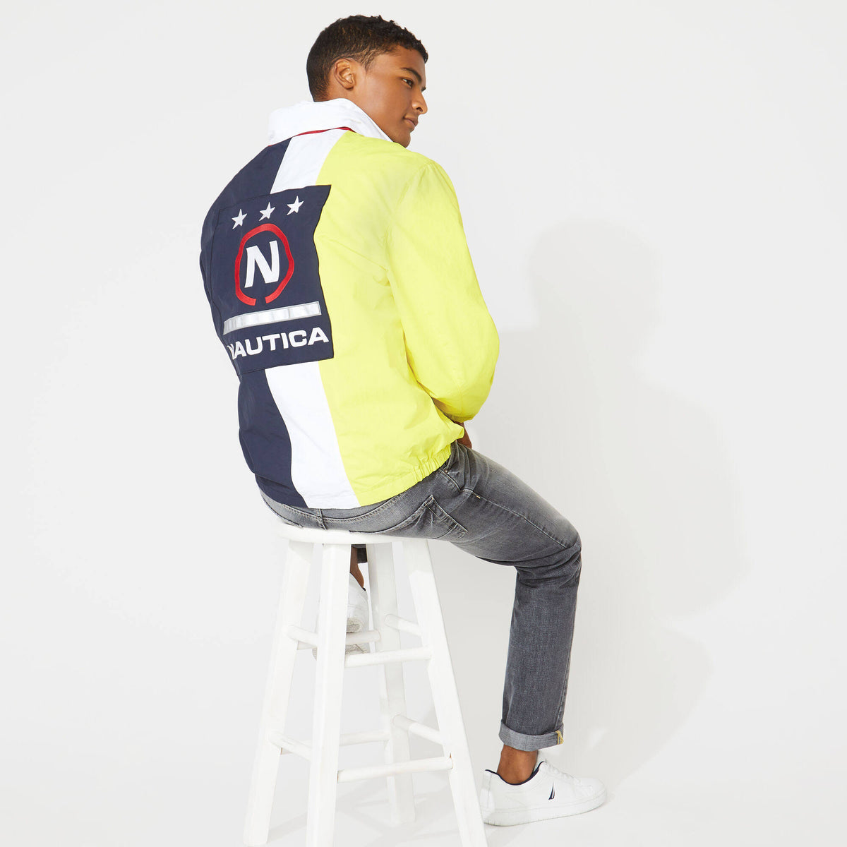 Men's Colorblock Jacket Navy W3337