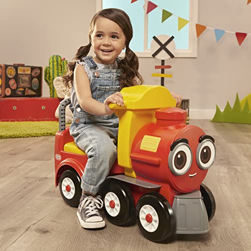 Cozy Train Ride-On with Storage and Working Bell F115