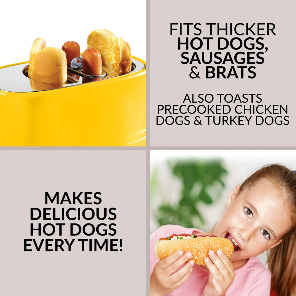 2 Slot Hot Dog and Bun Toaster with Mini Tongs Z81246