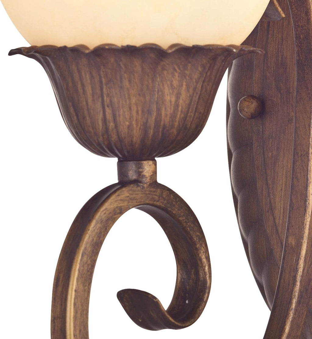 Ebony Gold Wall Fixture with Burnt Scavo Glass I578867