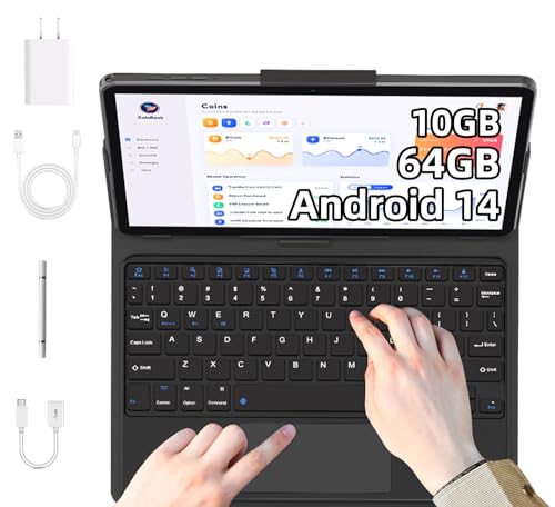 Gray 10.1 inch Android 14 Tablet 64GB+10GB Octa-Core WiFi G116432