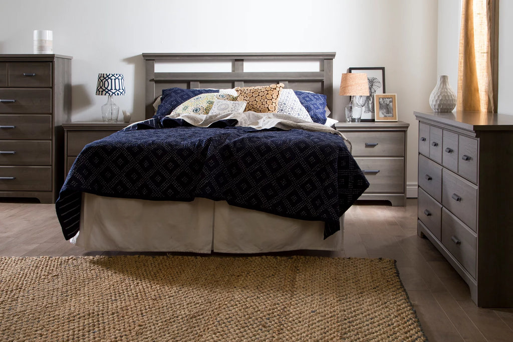 Gray 6-Drawer Double Dresser and 2-Drawer Nightstand A3586