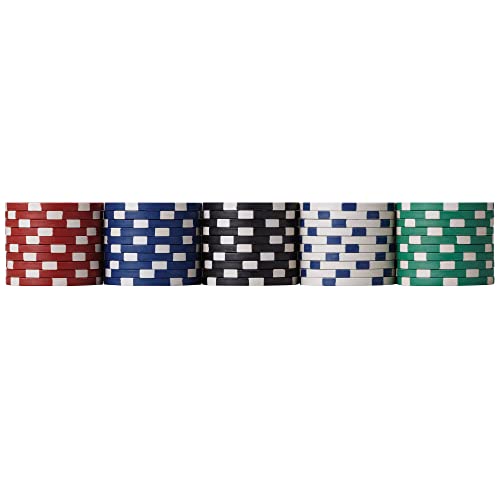 500 Striped Dice Claytec Poker Chip Set with Aluminum Case B188881