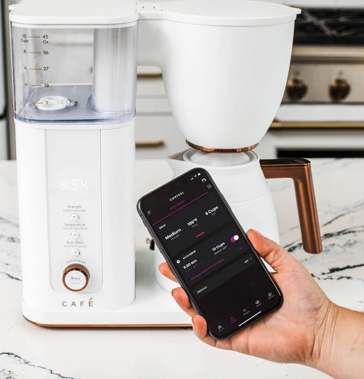 10-Cup WiFi Coffee Maker Matte White G173