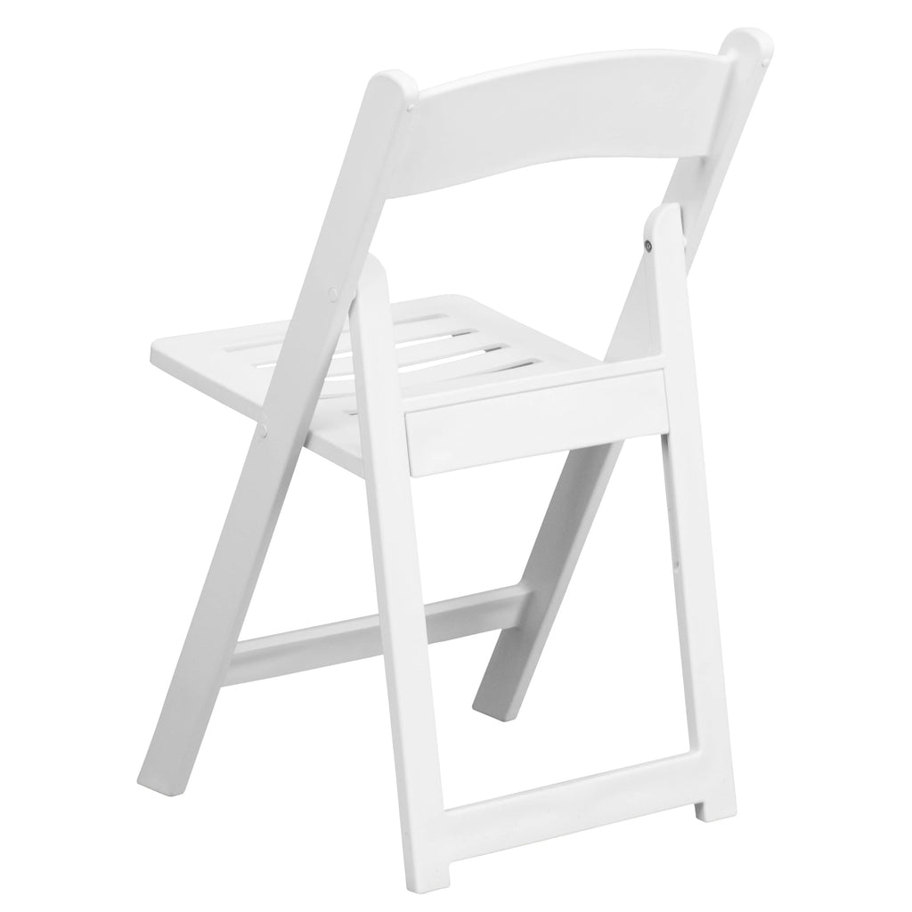 2 Pack 800 lb. Capacity White Resin Folding Chair D890
