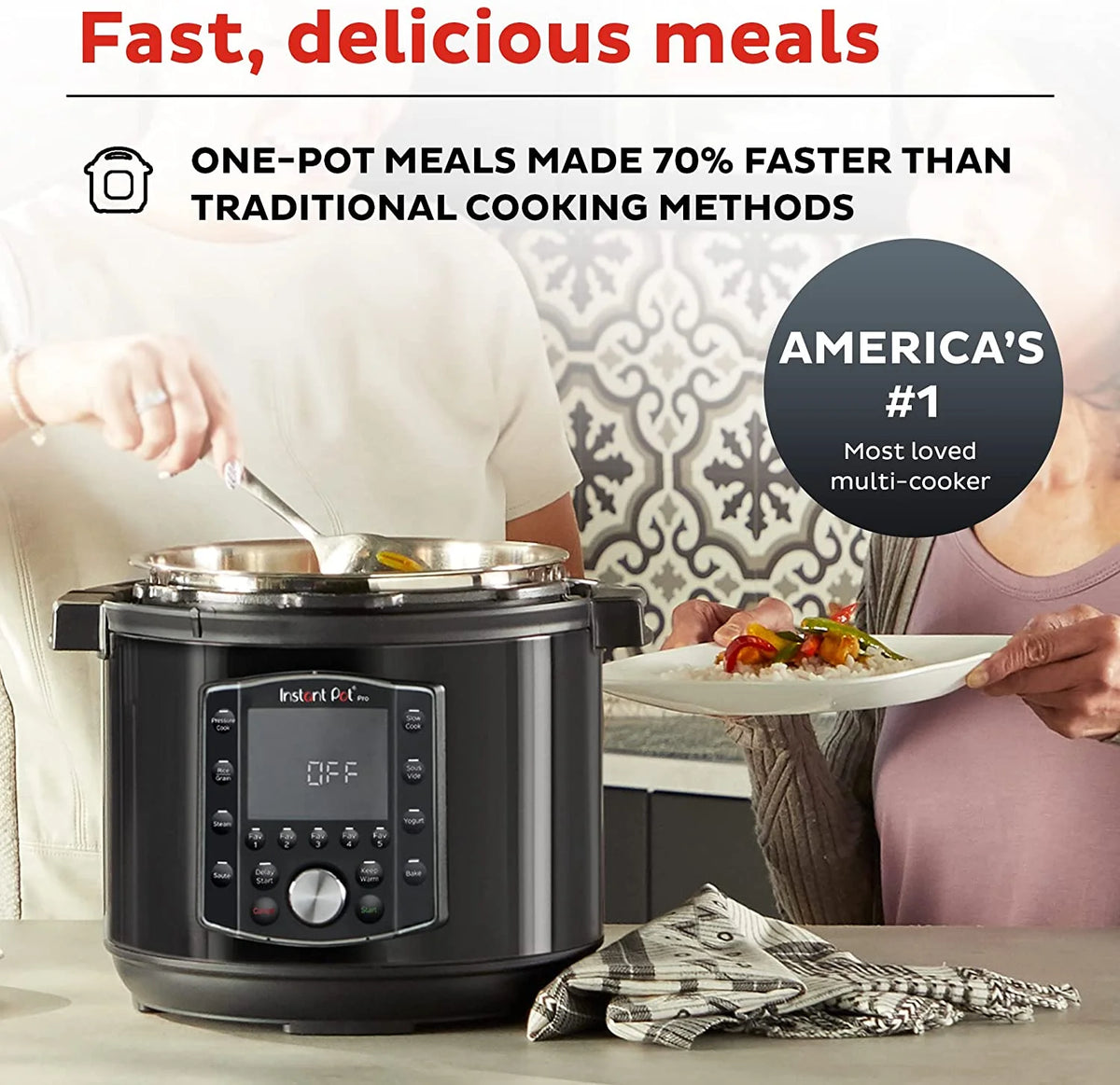 10-in-1 Slow Cooker, Rice/Grain Cooker, 8 Quart Ceramic Non Stick Inner Cooking Pot O966166