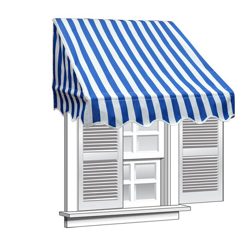 Blue and White Stripes Window Awning Door Canopy V86900