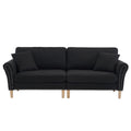 Black Upholstered 2-Seat Loveseat Sofa with 2 Pillows G1550